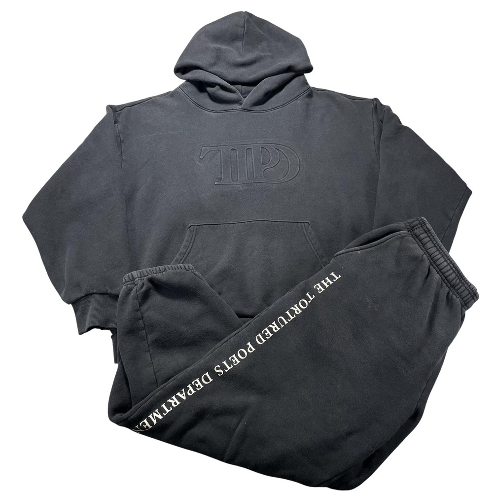 The Tortured Poets Department Sweatsuit Women's Large Black 2 Piece Taylor Swift